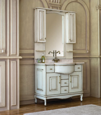 Аллигатор-мебель Capan H(D) (цвет 9001 + патина золото) комплект мебели для ванной, массив дуба