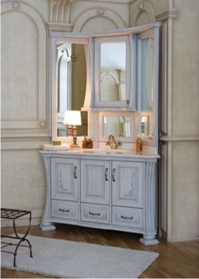 Аллигатор-мебель Classic 125A (цвет-140 с патиной) комплект мебели для ванной угловой, массив дуба