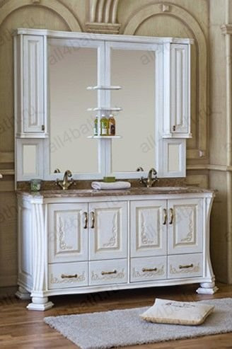 Аллигатор-мебель Classic 160А (белый с патиной) комплект мебели для ванной, массив дуба