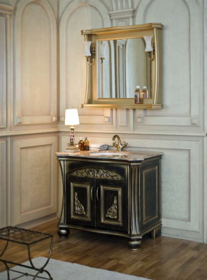 Аллигатор-мебель Classic 90E (черный с золотой патиной) комплект мебели для ванной, массив дуба