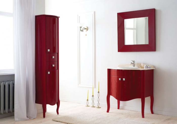 Аллигатор-мебель Royal Комфорт А(М) (цвет бордо)  пенал для ванной, МДФ