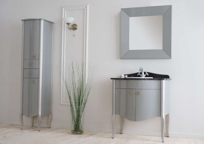 Аллигатор-мебель Royal Комфорт А(М) (цвет серый)  пенал для ванной, МДФ