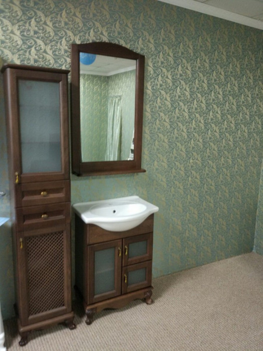 Аллигатор-мебель Барселона 35 пенал (стекло + решетка), коричневый, массив бука